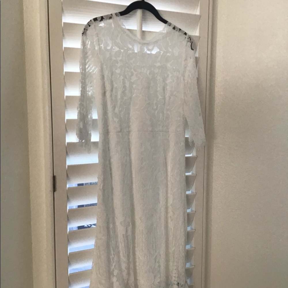 Classy white lace dresss